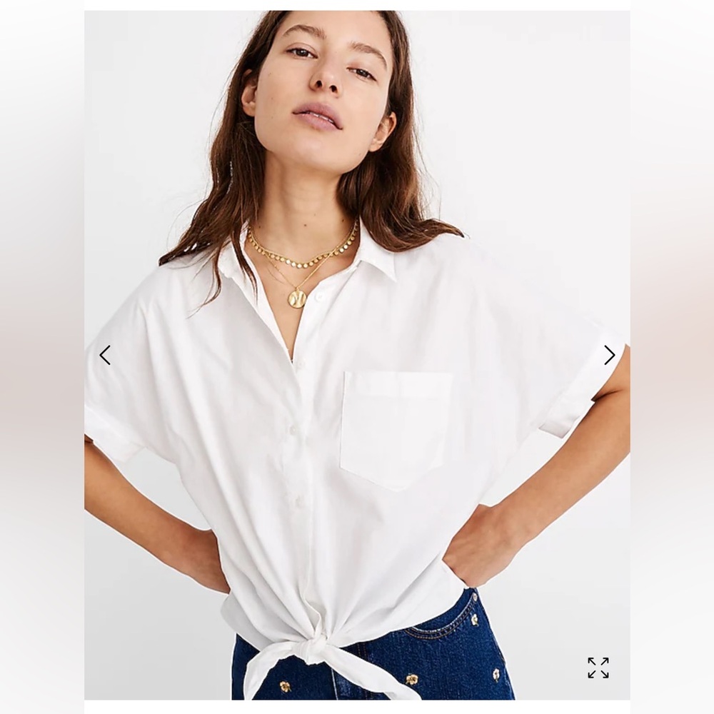Madewell Short-Sleeve Tie-Front Shirt
